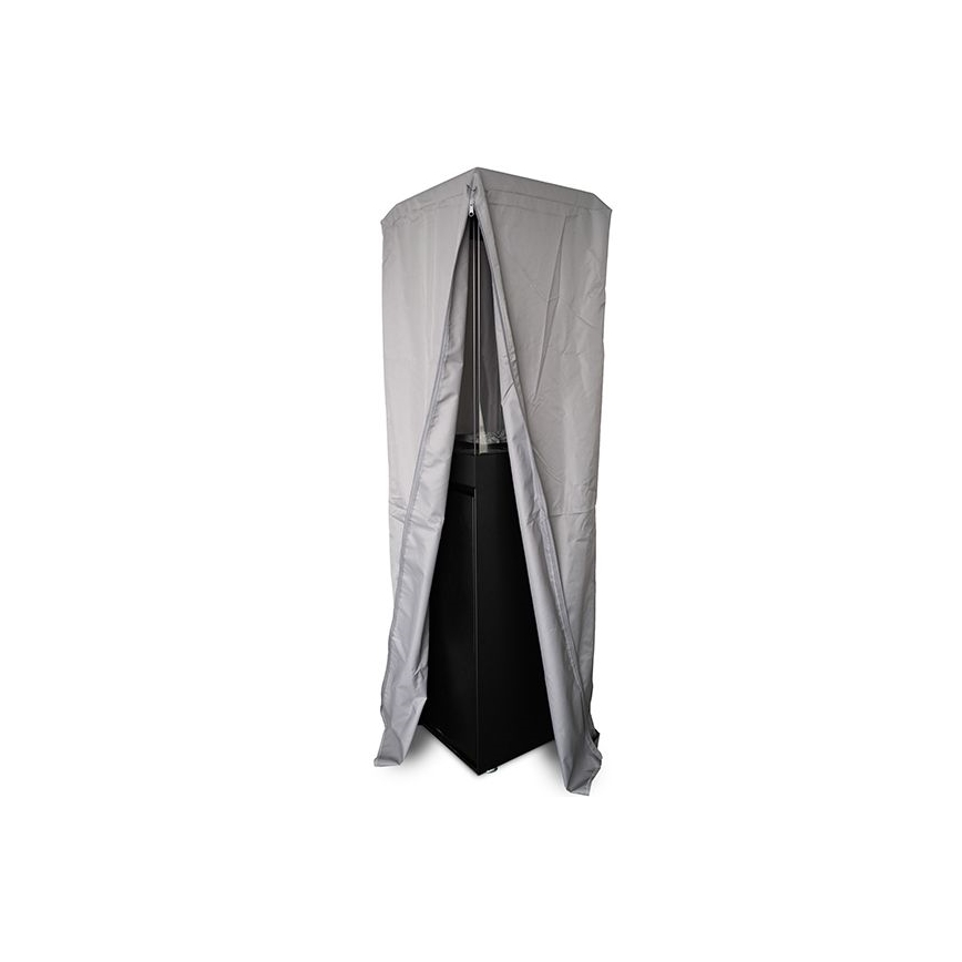 Planika - Vonkajší plynový krb 142x36 cm 8kW 1xAAA čierna + ochranný kryt