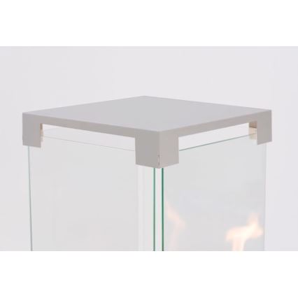 Planika - Vonkajší plynový krb 142x36 cm 8kW 1xAAA šedá + ochranný kryt
