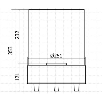 Planika - BIO krb 35,3x25,1 cm 2,5kW čierna