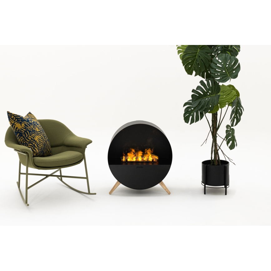 Planika - Krb na vodnú paru na diaľkové ovládanie 72,9x65,3 cm 125W/230V čierna