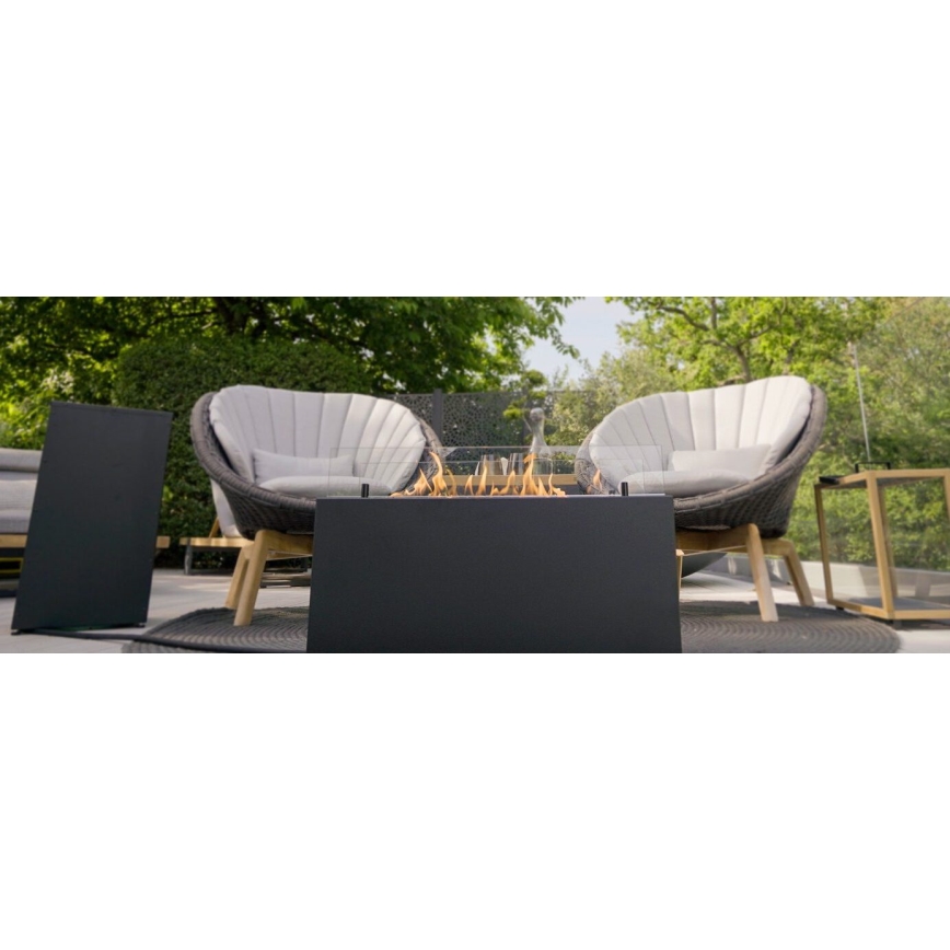 Planika - Vonkajší plynový krb 41,4x69,8 cm 10kW 1xAAA čierna + ochranný kryt