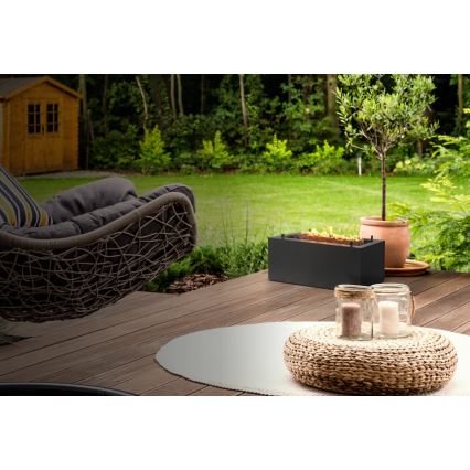 Planika - Vonkajší plynový krb 41,4x69,8 cm 10kW 1xAAA čierna + ochranný kryt