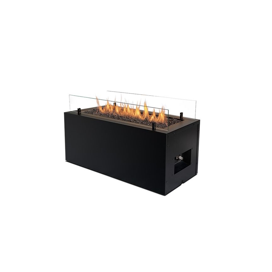 Planika - Vonkajší plynový krb 41,4x69,8 cm 10kW 1xAAA čierna + ochranný kryt