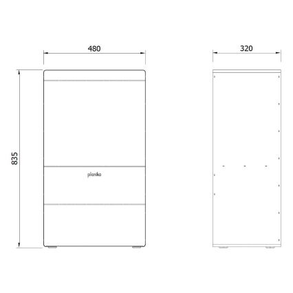 Planika - BIO krb na diaľkové ovládanie 83,5x48 cm 2,5kW/230V čierna