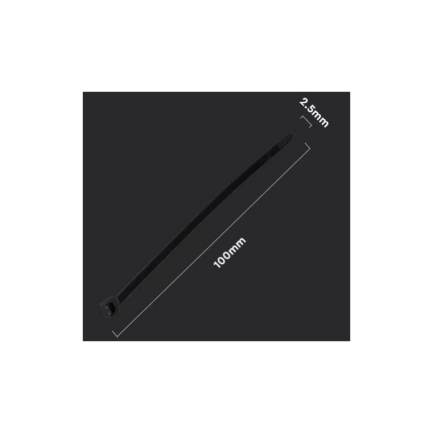 Plastové sťahovacie pásky 2,5x100mm 100ks čierna
