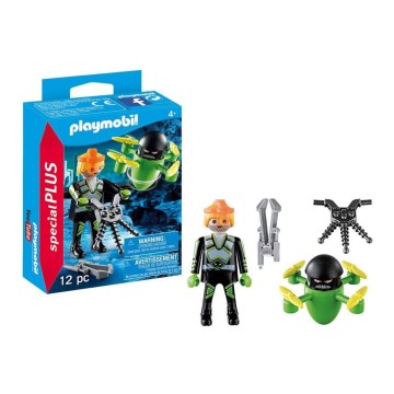 Playmobil - Detská stavebnica agent s dronom 12 ks