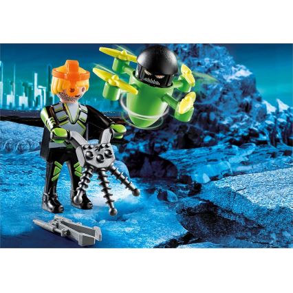 Playmobil - Detská stavebnica agent s dronom 12 ks