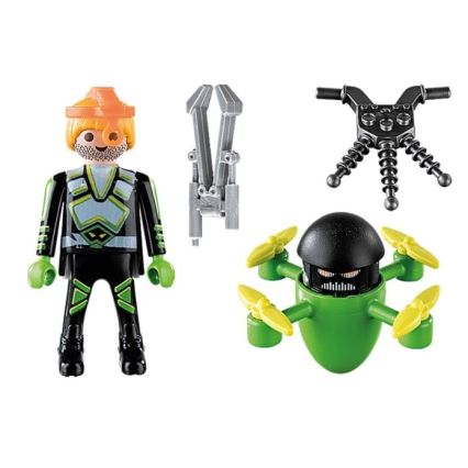 Playmobil - Detská stavebnica agent s dronom 12 ks