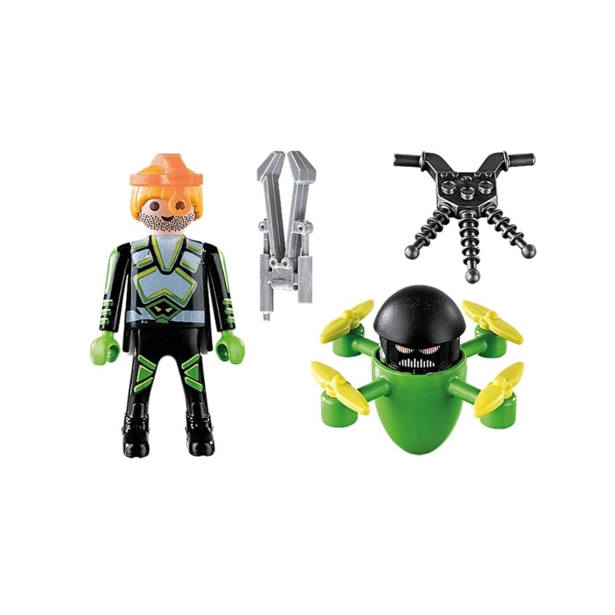 Playmobil - Detská stavebnica agent s dronom 12 ks