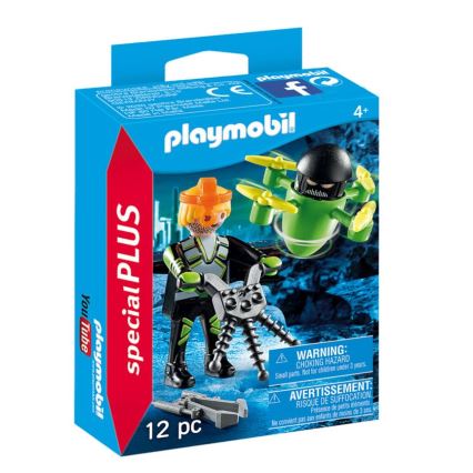 Playmobil - Detská stavebnica agent s dronom 12 ks