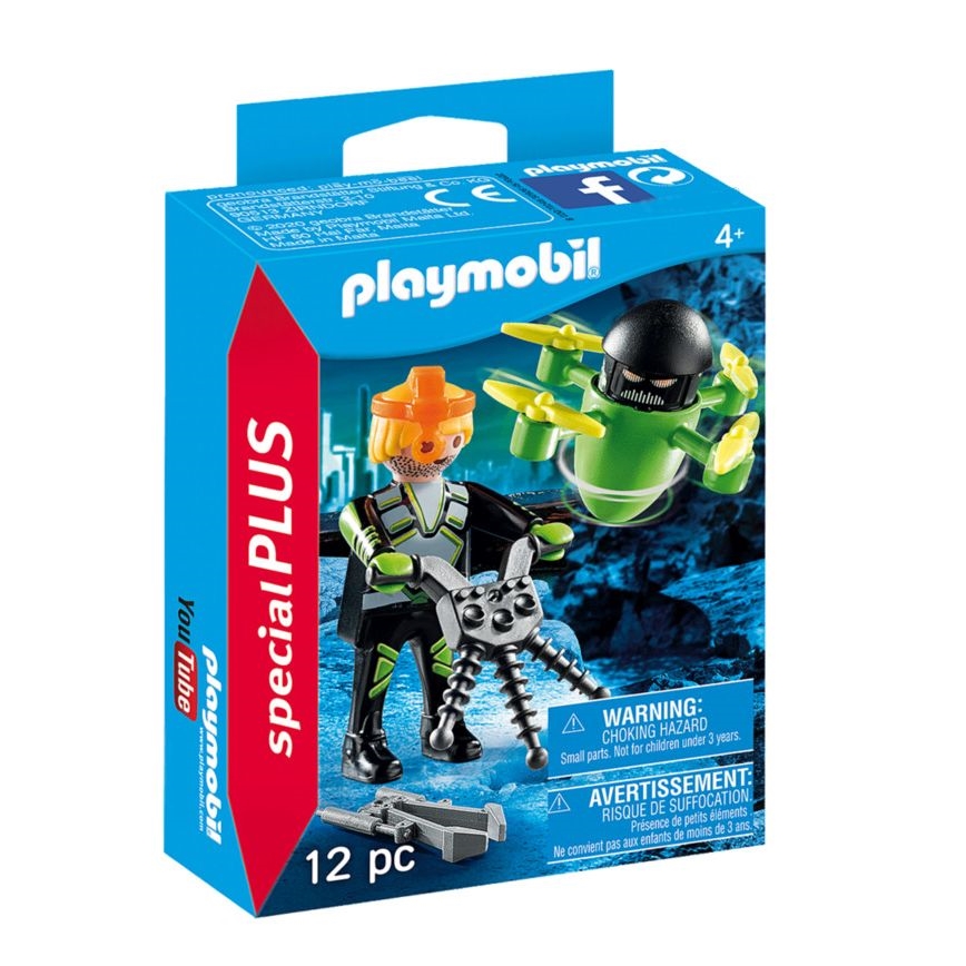 Playmobil - Detská stavebnica agent s dronom 12 ks