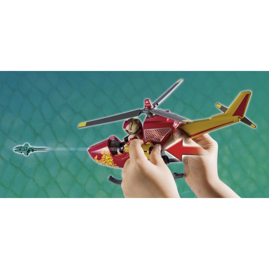 Playmobil - Detská stavebnica vrtuľník s Pterodaktylom 39 ks