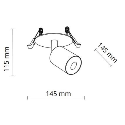 Podhľadové bodové svietidlo NEX 1xGU10/10W/230V čierna