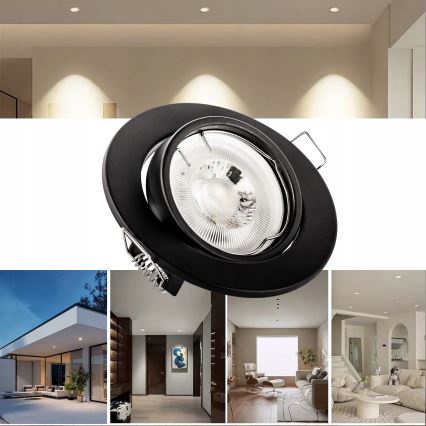 Podhľadové svietidlo 1x GU10/MR16/10W/230V, priemer 9 cm, čierne