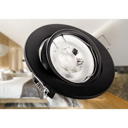Podhľadové svietidlo 1x GU10/MR16/10W/230V, priemer 9 cm, čierne