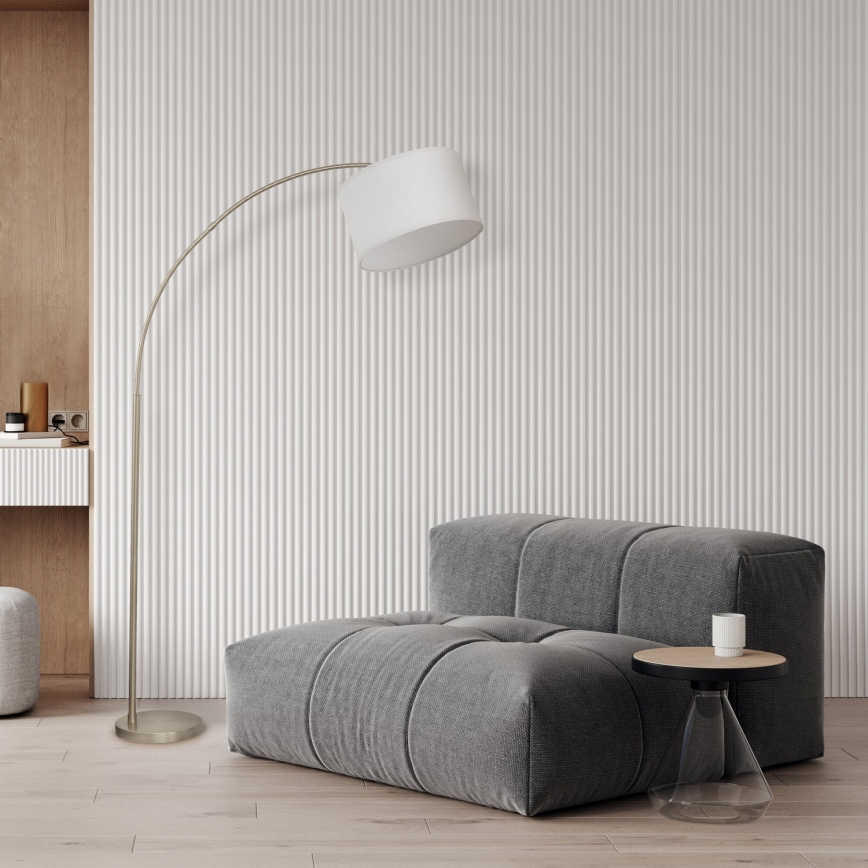 Podlahová lampa ZENITH 1xE27/15W/230V matný chróm/biela
