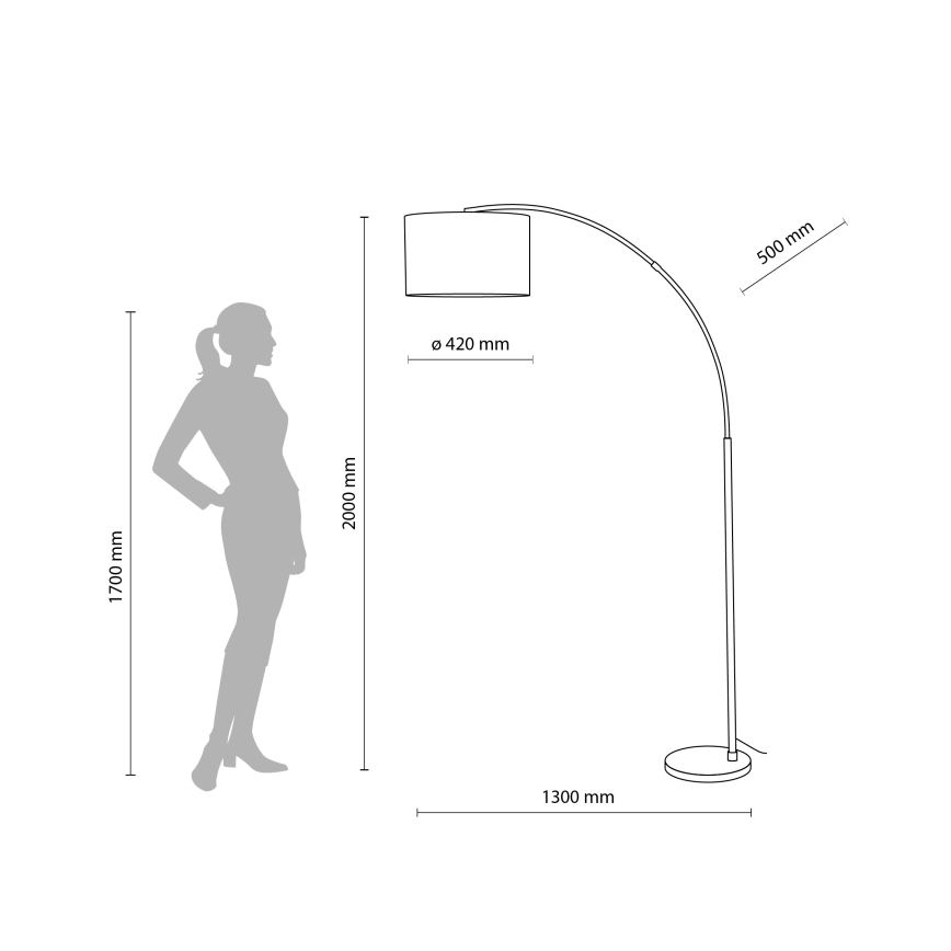 Podlahová lampa ZENITH 1xE27/15W/230V matný chróm/biela