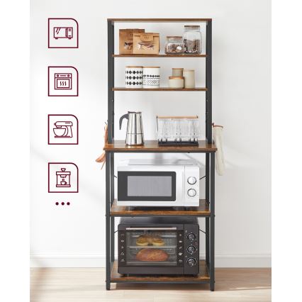 Policový regál MARGE hnedá/čierna