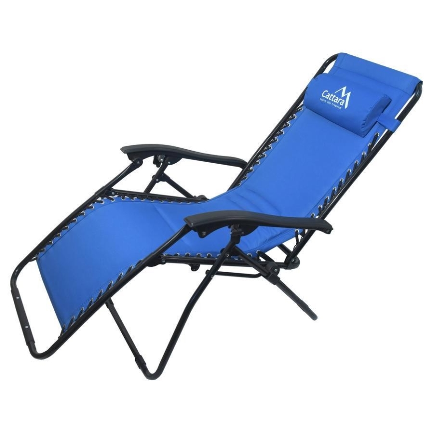 Polohovacie kempingové kreslo modrá