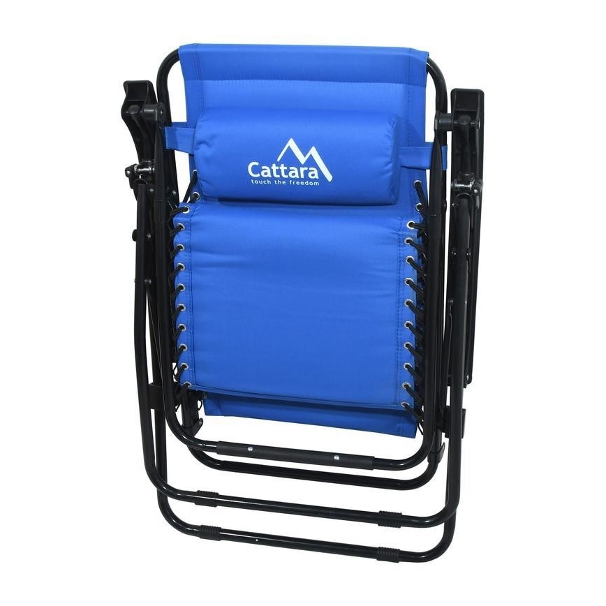 Polohovacie kempingové kreslo modrá