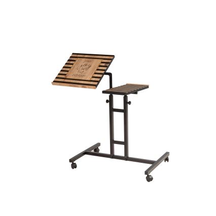 Polohovateľný stôl GLEN 87x67 cm čierna/hnedá