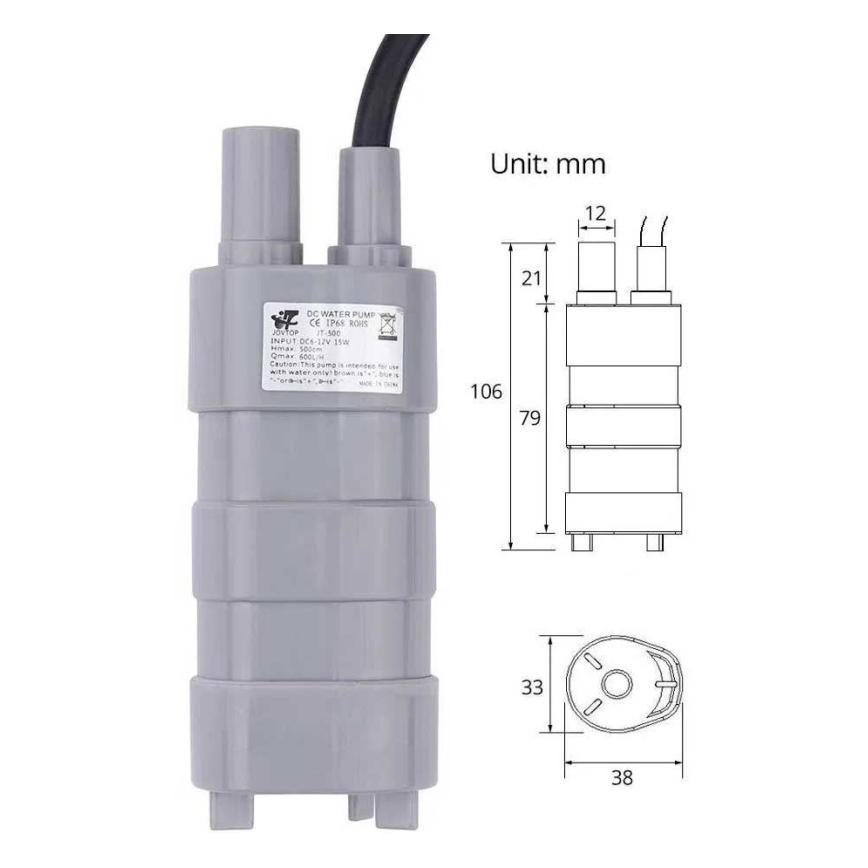 Ponorné čerpadlo 12 V, 600 l/h