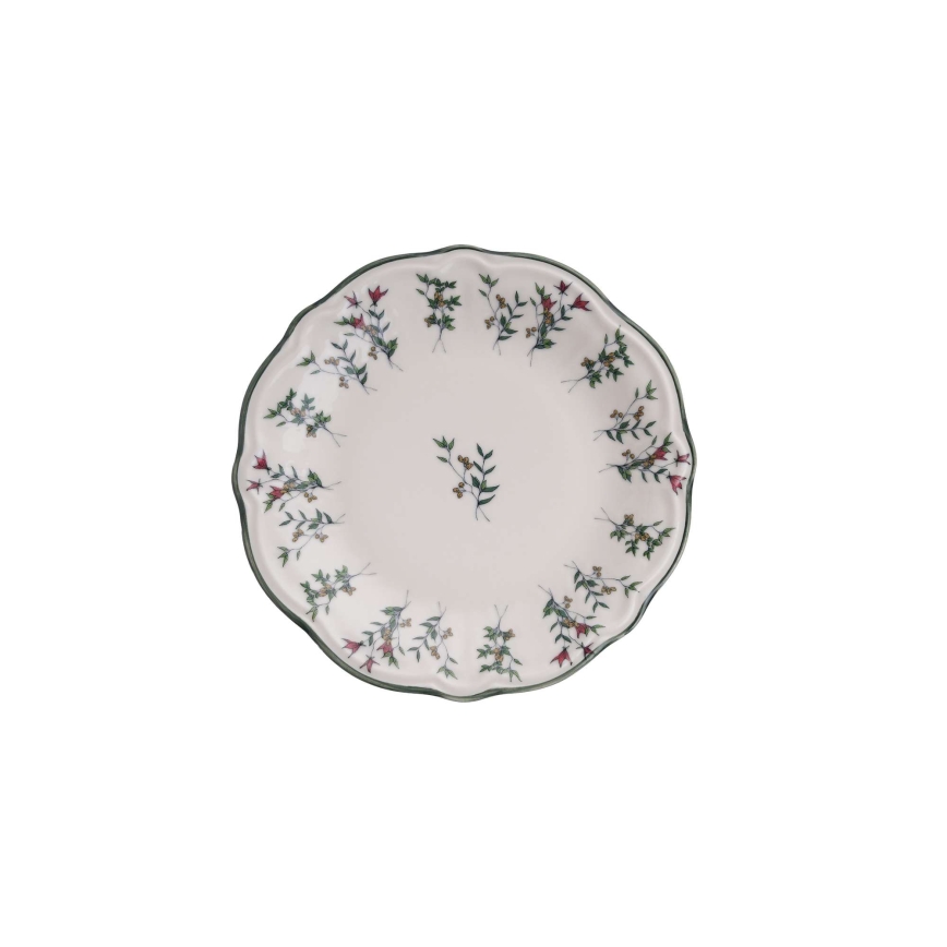 Porcelánová jedálenská súprava 24 ks, biela/zelená