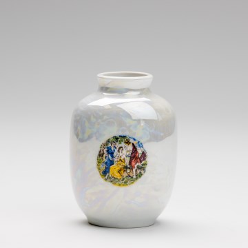 Porcelánová váza 12,5x9 cm perleťová biela grácie
