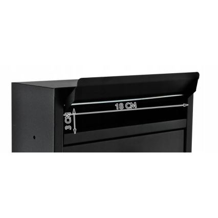 Poštová schránka 21,7x32 cm čierna