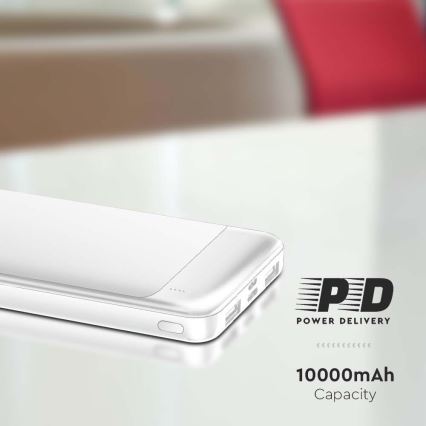 Power Bank Power Delivery 10000mAh/22,5W/5V biela