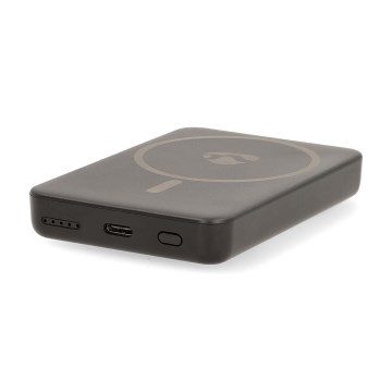 Powerbanka 2v1 magnetická s bezdrôtovým nabíjaním MagSafe 5000 mAh čierna