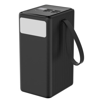 Powerbanka 70000 mAh 20W Power Delivery 4xUSB-A + 2xUSB-C s LED baterkou a USB-C káblom 1m čierna