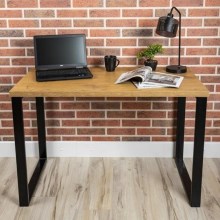 Pracovný stôl BLAT 140x60 cm čierna/hnedá