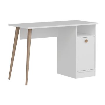 Pracovný stôl CANNAS 110x74 cm biela/hnedá