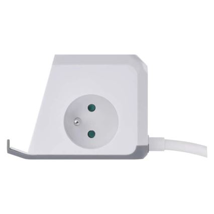Predlžovací kábel kocka s bezdrôtovým nabíjaním QI 2Z +2xUSB-A+1xUSB-C 2m biela