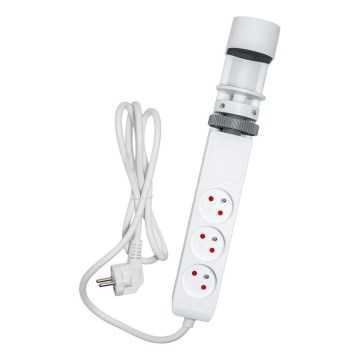 Predlžovací kábel s uchytením na stôl, 3 zásuvky Typ E + 2× USB-A + 1× USB-C, 1,5 m, biela