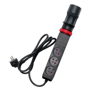 Predlžovací kábel s uchytením na stôl, 3 zásuvky (Typ E) + 2× USB-A + 1× USB-C, 1,5 m, čierny