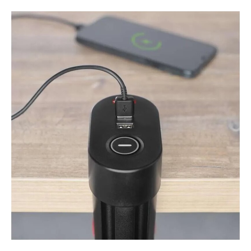 Predlžovací kábel s uchytením na stôl 3Z + 3xUSB 1,5m čierna
