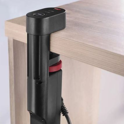 Predlžovací kábel s uchytením na stôl 3Z + 3xUSB 1,5m čierna