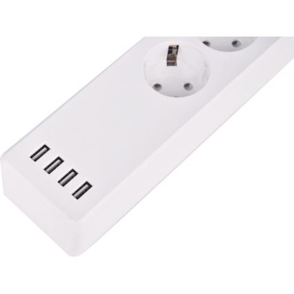 Predlžovací kábel s vypínačom 1,8 m + 4xUSB/Wi-Fi Tuya SCHUKO