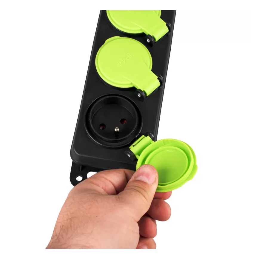 Predlžovací kábel s vypínačom, 3 zásuvky, 3 m, IP44