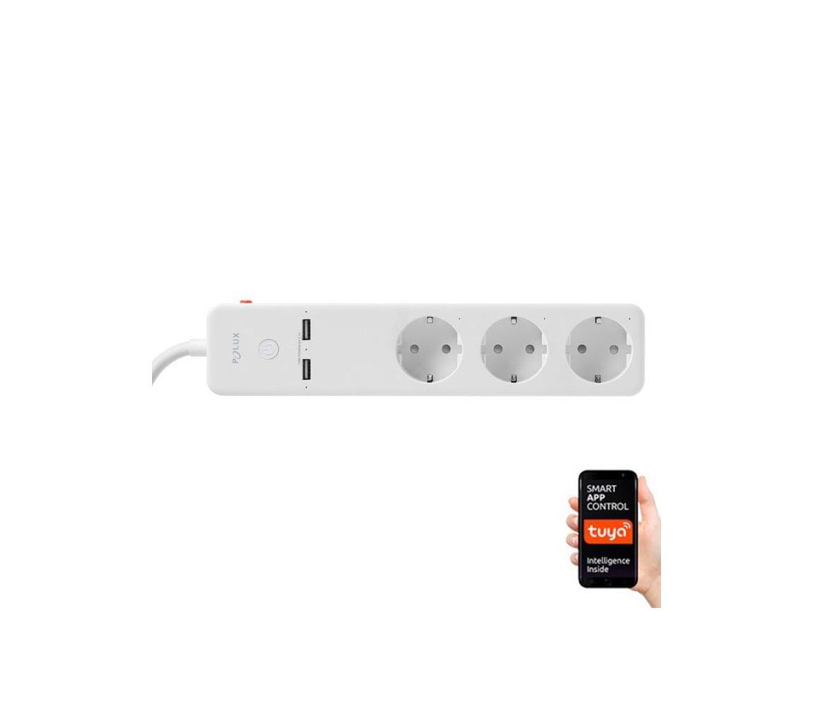 Predlžovací kábel SMART s vypínačom 1,5m + 2xUSB/Wi-Fi Tuya