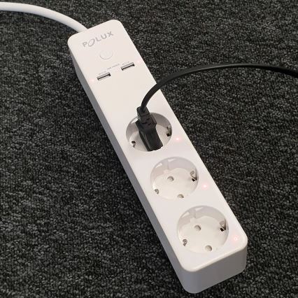 Predlžovací kábel SMART s vypínačom 1,5m + 2xUSB/Wi-Fi Tuya SCHUKO