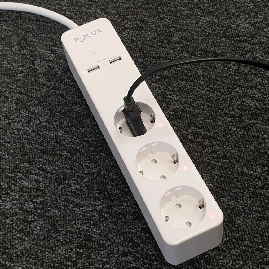 Predlžovací kábel SMART s vypínačom 1,5m + 2xUSB/Wi-Fi Tuya SCHUKO