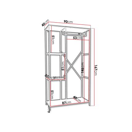 Predsieňová stena CARLO 167x90 cm čierna