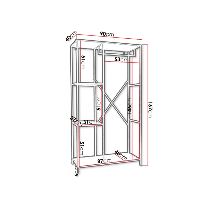 Predsieňová stena CARLO 167x90 cm čierna