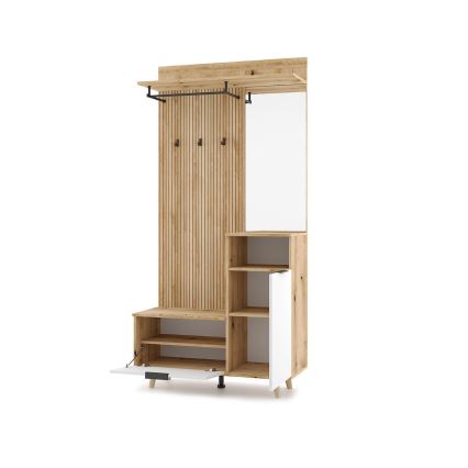 Predsieňová stena so zrkadlom SVEN hnedá/biela