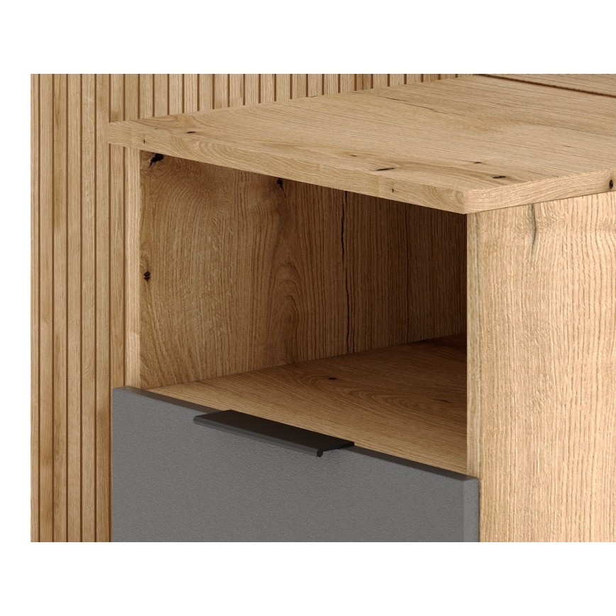 Predsieňová stena so zrkadlom SVEN hnedá/grafit