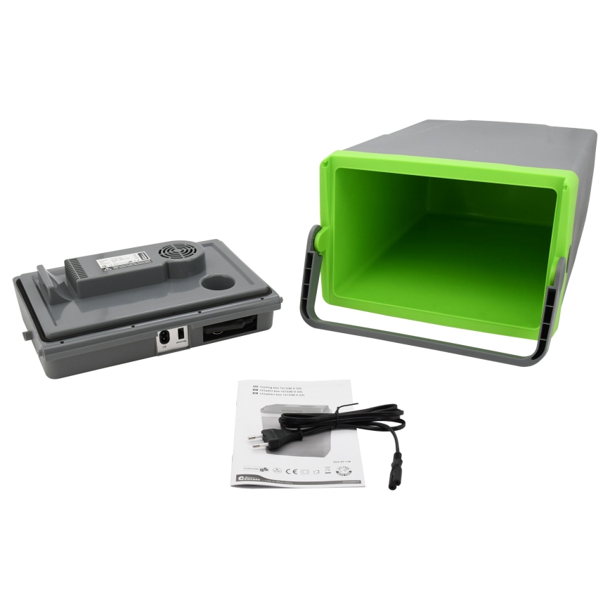 Prenosná autochladnička 22 l 55W/12V/230V šedá/zelená
