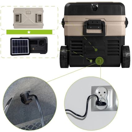 Prenosná autochladnička s LCD displejom 39 l 230V/12V/24V hnedá